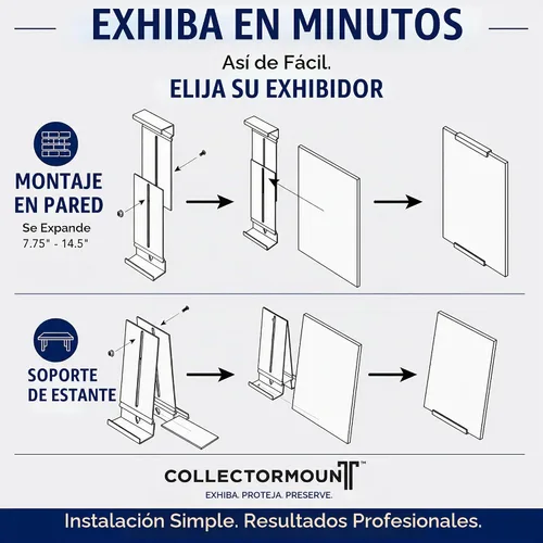 Vista 8 de CollectorMount Soporte para cómic, 5 unidades, soporte para cómics o exhibición de montaje en pared, invisible y ajustable Patented Adjustable