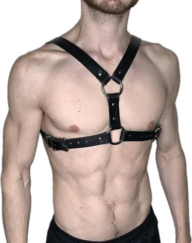 Vista 5 de Arnés de hombre Tops Espada Cinturón Cuero PU Cuerpo Bondage Ropa Correa Ajustable Estilo 1
