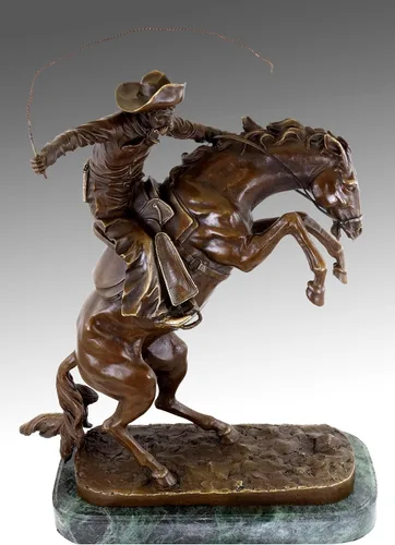 Vista 9 de Kunst & Ambiente - The Bronco Buster - Escultura de Bronce - Frederic Remington - Bronce de la Casa Blanca - Estatuas de Caballos a la Venta