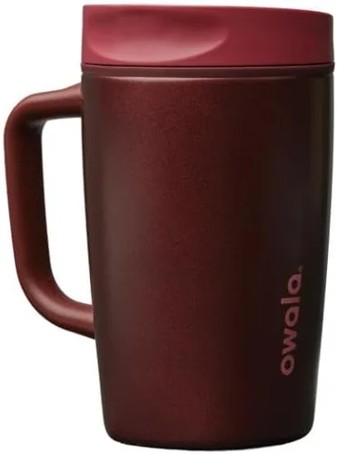 Vista 30 de Owala SmoothSip Slider - Vaso de café aislado de acero inoxidable, reutilizable, taza de café helado, taza de viaje para café caliente, sin BPA, 12