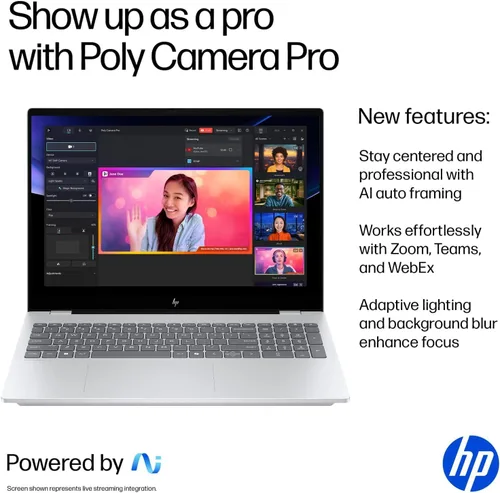 Vista 8 de HP OmniBook 7 16" 2K OLED - Computadora portátil con pantalla táctil, Intel Core 9 270H, 16 GB RAM 1 TB SSD, estación de acoplamiento de 128 gb 9H