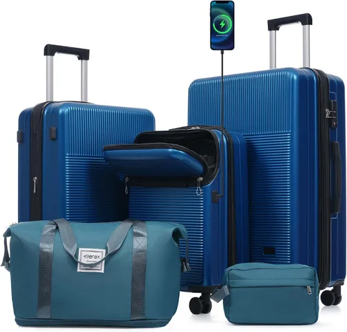 Vista 69 de Merax Equipaje Sets 2 piezas Hardshell 20&28 IN Maleta Set con bolsa de lona