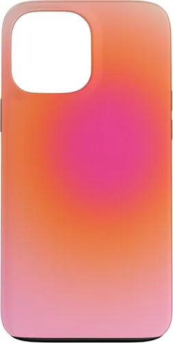 Vista 24 de Funda estética para iPhone 12/12 Pro rosa y naranja con gradiente bonito