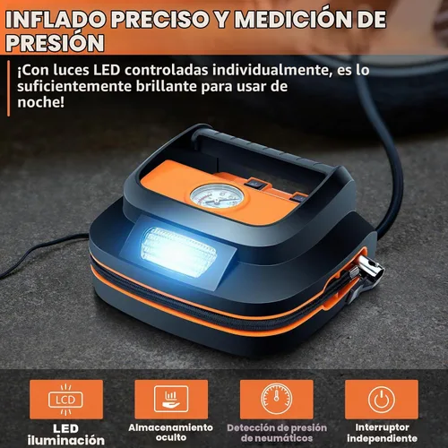 Vista 2 de Bolsa de Kit de Seguridad de Emergencia para Coche de 131 Piezas con Compresor de Aire, Cables de Puente, Medidor de Presión de Neumáticos, Kit