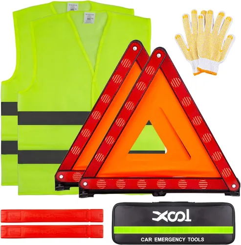Vista 8 de XOOL Triángulo de advertencia triángulo de advertencia de emergencia Reflector Triángulo Triángulo Kit de triángulo de seguridad adecuado