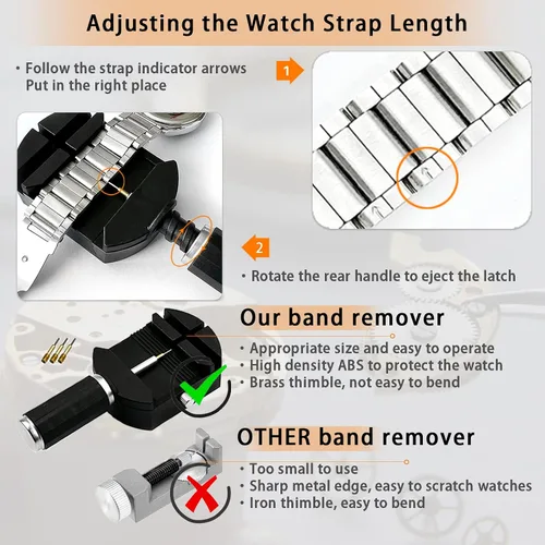 Vista 6 de Kit de reparación profesional de relojes, kit de repuesto de batería para GLDCAPA Watch, herramientas de reparación de relojes con funda