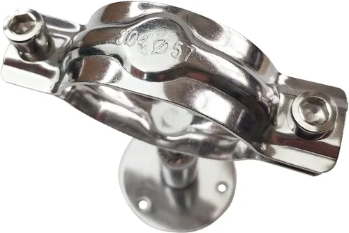 Vista 6 de Soporte de tubo de techo de montaje en pared de acero inoxidable 304 Soporte de tubo de techo ajustable correas de tubo de abrazadera para tubo