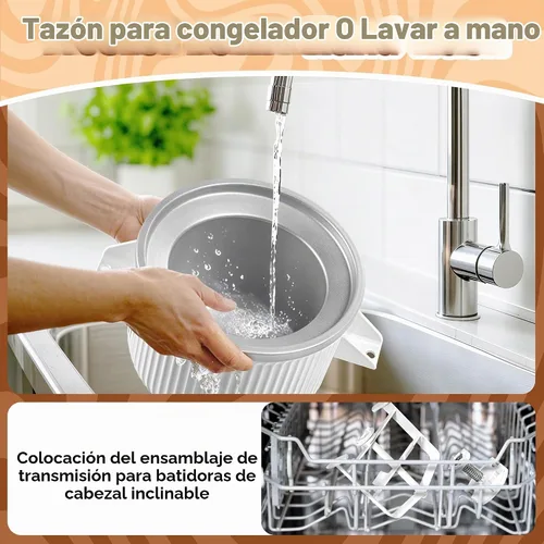 Vista 5 de Accesorio para máquina de helados KitchenAid, compatible con accesorios y accesorios KitchenAid 4.5/5QT/6QT, 2 cuartos de galón para batidora