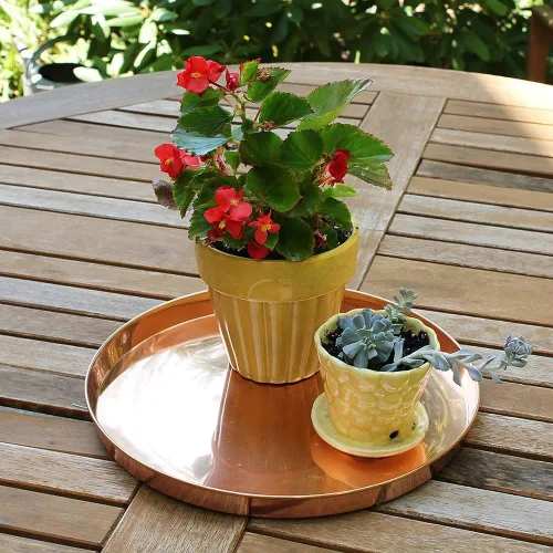 Vista 4 de Achla Designs - Bandeja redonda de 12", cobre