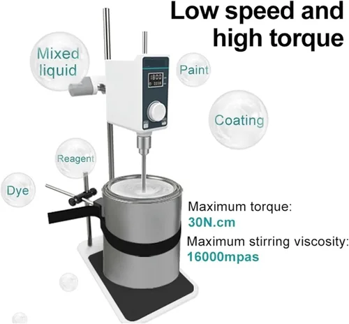 Vista 5 de Magnetic Stirrer Mixer Mixer Lab Electric Stirrer Digital Display Overhead Stirrer Adjustable Height Lab Equipment Large Capacity, High Speed