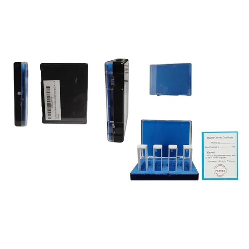 Vista 8 de Cubetas para espectrofotómetro, paquete de 4, absorción celular de espectrómetro de 0.1 fl oz para estudios de absorción UV-VIS, rango de longitud
