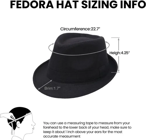 Vista 4 de Simplicity Sombrero unisex estilo clásico de Manhattan Fedora unisex