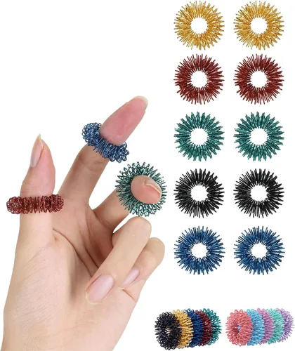 Vista 8 de Mr. Pen- Anillos sensoriales con puntas, paquete de 10, coloridos Stress Relief Fidget Sensory Toys, Fidget Ring for Anxiety, Massager