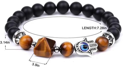 Vista 2 de Pulsera de cuentas elásticas de cristal curativo natural