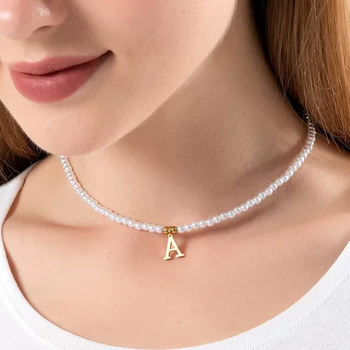 Vista 5 de Pearl Initial Gifts Necklace for Girls Gold Pendant With Extension Chain Meaningful Jewelry Gifts for Women