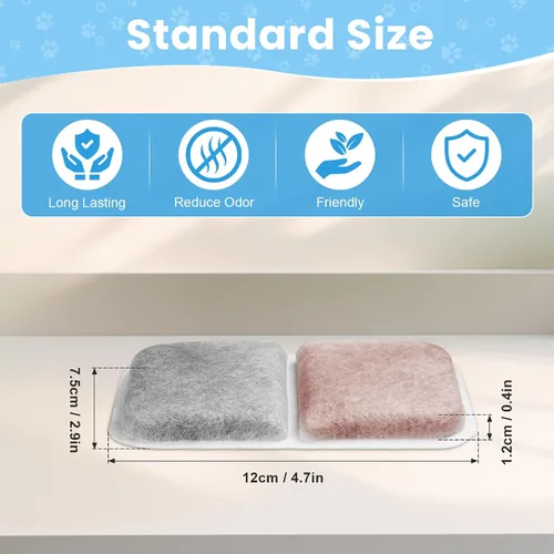 Vista 4 de Paquete de 10 filtros de repuesto para cajas de arena Catit Jumbo/Regular/Catit Smartsift, almohadillas purificadoras de aire de doble acción