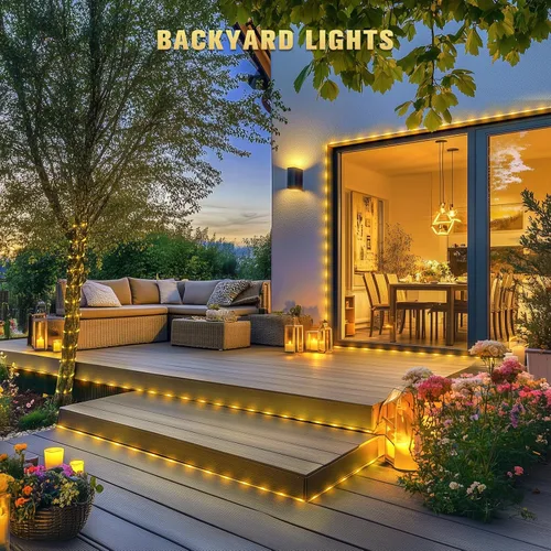 Vista 3 de JMEXSUSS 2 * 200 luces LED de luz de cuerda solar blanca cálida, 20 m IP 65 impermeables para exteriores, 8 modos de luces de Navidad