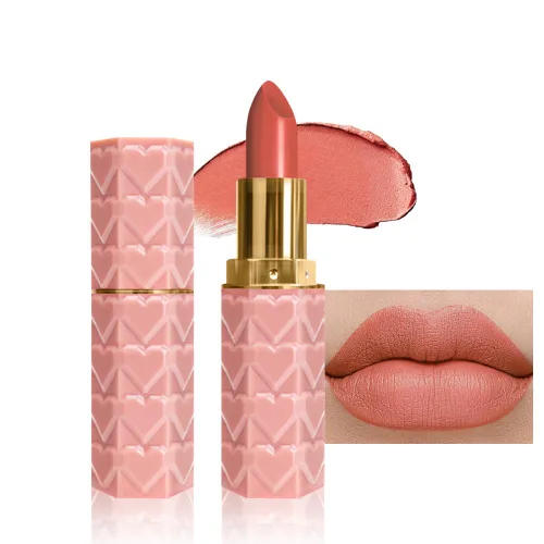 Vista 12 de evpct Lápiz labial mate aterciopelado rojo rubí para mujeres mayores, de larga duración, cremoso y sedoso, de larga duración, impermeable, a prueba