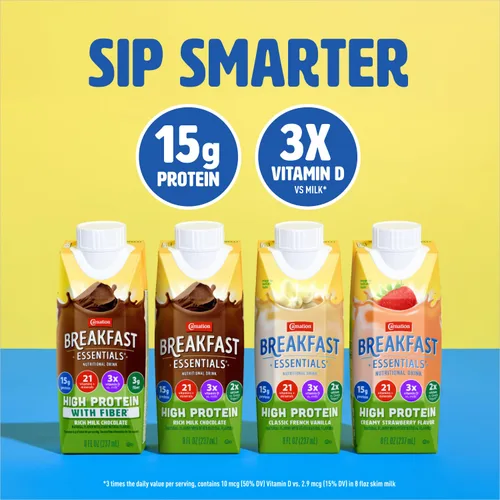Vista 4 de Carnation Breakfast Essentials - Bebida nutricional con alto contenido de proteínas, fresa