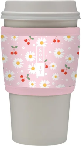 Vista 162 de Sok It HotSok Coffee & Tea - Funda de neopreno con aislamiento reutilizable (floral abstracto)