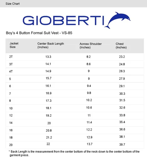 Vista 5 de Gioberti Chaleco de traje formal de 4 botones para niño