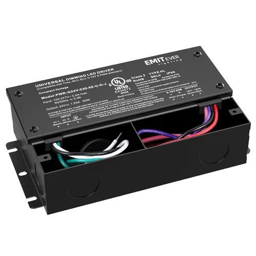 Vista 9 de EMITEVER Controlador LED regulable de 30 W, fuente de alimentación regulable Triac de 24 V, transformador de CA a CC para luz LED, compatible