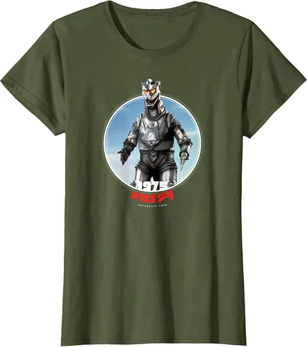Vista 22 de Godzilla Mechagodzilla 1975 Icons of Toho T-Shirt Asphalt Grey