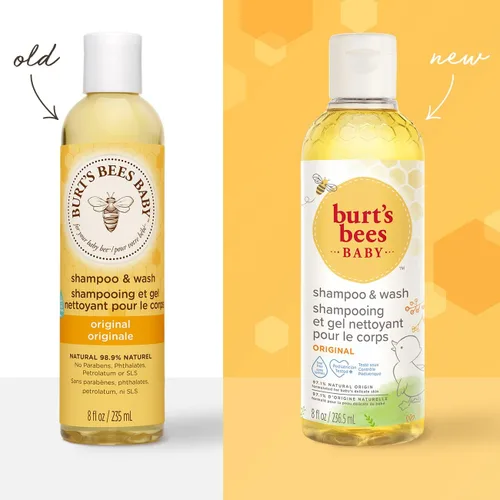 Vista 6 de Burt's Bees Baby Champú y lavado Limpiador suave para cabello y cuerpo sin lágrimas Probado por pediatras Original 8.0 fl oz