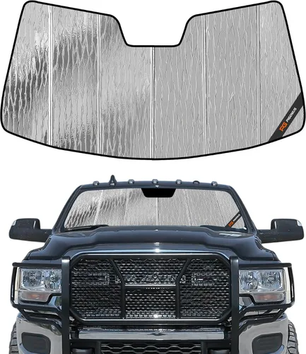 Vista 17 de Parasol para parabrisas Ram 2500/3500/4500/5500 2019-2025 con sensor de 5 pulgadas de ancho para ventana delantera, protección