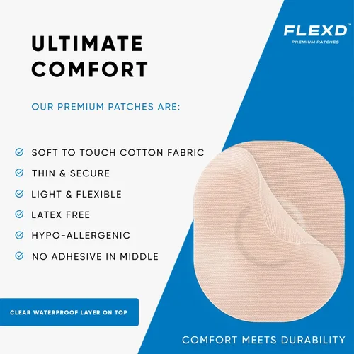 Vista 4 de Flexd - Cubiertas de sensor impermeables Freestyle para Libre 2 y 3 - (30 piezas) - Cubiertas de sensor Libre 3 - Parches Adhesivos CGM - Sin