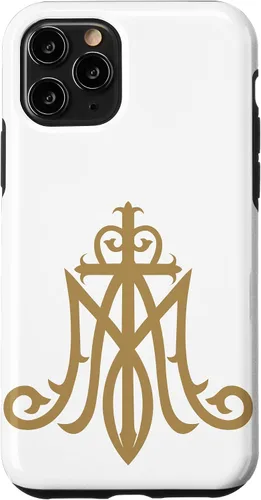 Vista 29 de Funda católica con monograma para iPhone 16 Virgin Mary Insignia Ave Maria