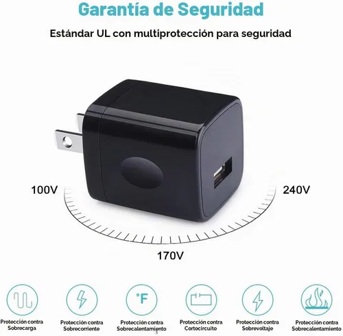 Vista 3 de Cargador de pared USB, bloque de carga, paquete de 3 cajas de cubo de carga de 1A/5V, enchufe de cargador USB de un solo puerto para iPhone 17e 17