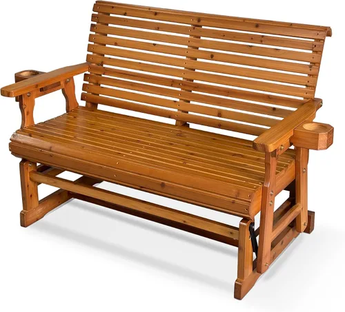 Vista 12 de Hamaca de patio Fortune Candy con portavasos, alta parte posterior enrollada y asiento perfilado profundo, resistente de 800 libras (Negro, 2 plazas)