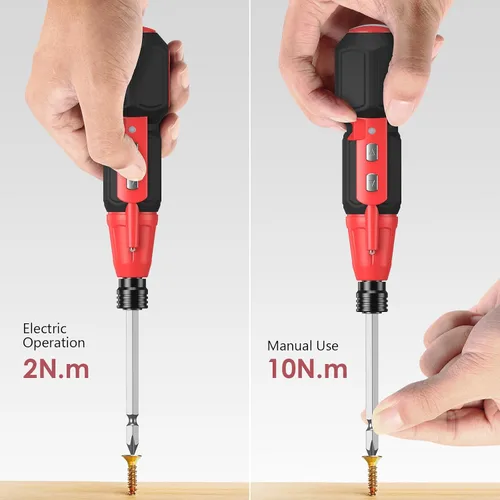 Vista 4 de LOFICOPER Kit de destornillador eléctrico inalámbrico, destornillador eléctrico recargable, mini destornillador eléctrico con 10 puntas, soporte