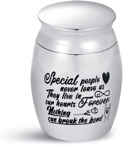 Vista 10 de Keep Loving - Mini urna de cremación para cenizas humanas, familiares, amigos, mamá, papá, hija, hermana, hijo, hermano, recuerdo conmemorativo