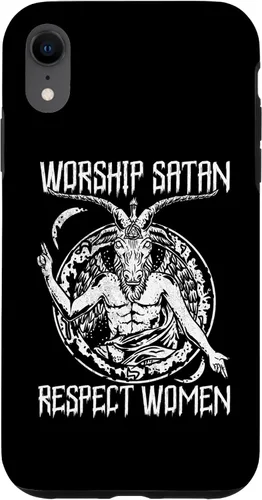Vista 25 de Worship Satan Respect Women I Satanic Goat Head Case for iPhone 16