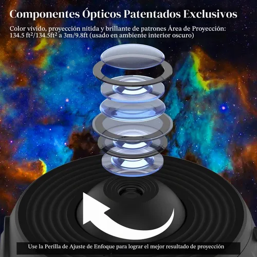 Vista 4 de Proyector de galaxia para dormitorio, proyector de estrellas planetario 13 en 1 con sistema solar y constelación, proyector de luz de galaxia