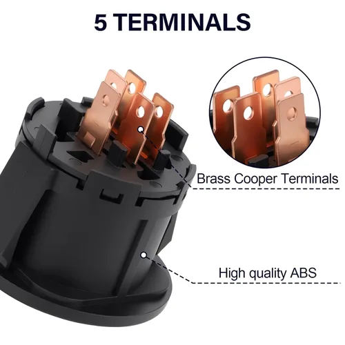 Vista 5 de Interruptor de encendido para Bad Boy con llaves, cortacésped, interruptor de 5 terminales para Craftsman Troy-Bilt MTD Cub Cadet Husqvarna JD AYP
