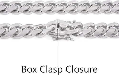 Vista 2 de Savlano Collar de cadena de eslabones cubanos italianos Miami de plata de ley 925 de 0512in para hombres y niños hecho en Italia viene en caja