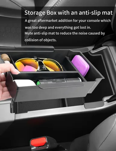 Vista 5 de YEE PIN Organizador de consola central Crosstrek 2024 2025 para Subaru Crosstrek 2024 2024 Crosstrek Bandeja de consola doble Crosstrek 2024