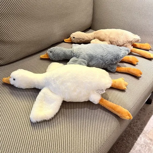 Vista 5 de Tanha Peluche de ganso, suave felpa de ganso, lindo ganso de peluche, animal de peluche de pato, 20 pulgadas, marrón