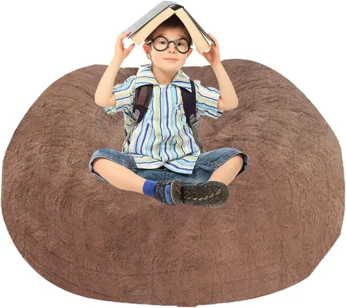 Vista 50 de BCU Funda para Silla Puf Ultra Suave Esponjosa de Piel Sintética Falsa Funda para Puf de Felpa Funda para Sillas de Sala de Estar para Adultos