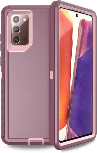 Vista 9 de Funda Anloes para Samsung Galaxy Note 20 5G, funda para teléfono resistente, a prueba de golpes y polvo, 3 en 1 con protector de goma
