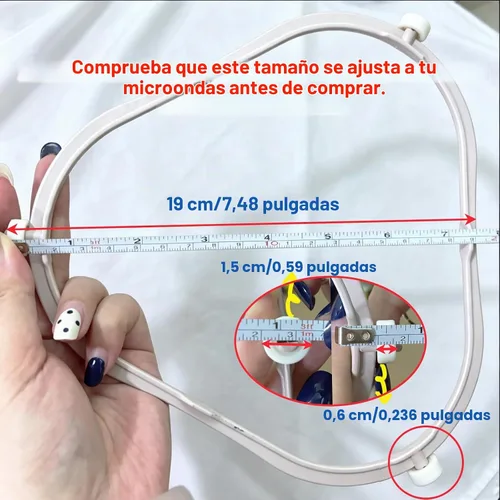Vista 3 de 7.48 pulg. W11252182 Anillo de reemplazo de plato giratorio para microondas Whirlpool con rodillos 8206227 Soporte de charola de vidrio