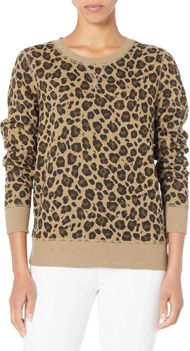 Vista 15 de Amazon Essentials Sudadera de forro polar con cuello redondo y manga larga para mujer Rayas horizontales blanco marino