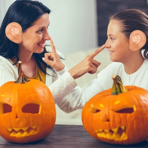 Vista 5 de Boao 3 pares de orejas falsas gigantes, de látex, orejas falsas, divertidas, disfraz de orejas gigantes, para Halloween, cosplay, accesorios