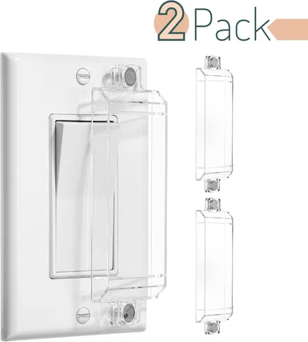 Vista 2 de Bates - Protector magnético para interruptor de luz, paquete de 2, transparente, a prueba de niños, cerradura, protector de interruptor de pared