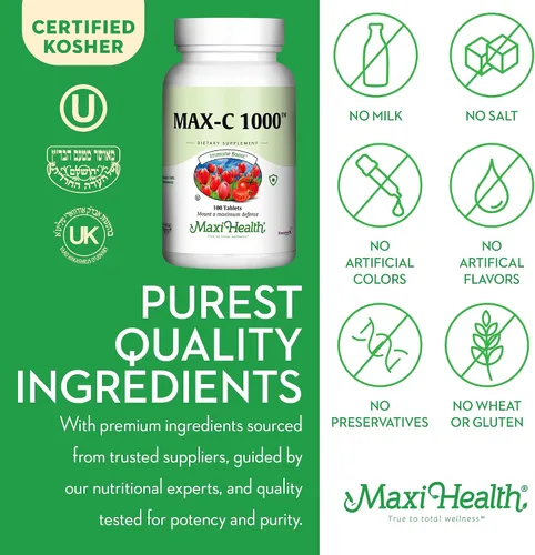 Vista 6 de 1000 mg de vitamina C – 1000 mg comprimidos fórmula de ultra alta absorción – Sin gluten Kosher Dietético sin OMG Suplemento de vitamina C