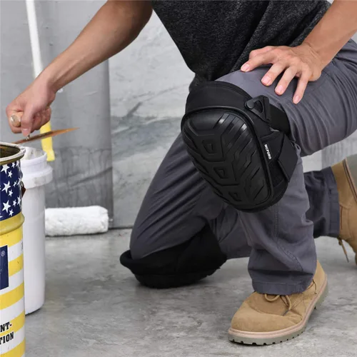 Vista 5 de Rodilleras profesionales para el trabajo, almohadillas de construcción transpirables y resistentes con acolchado de espuma para construcción