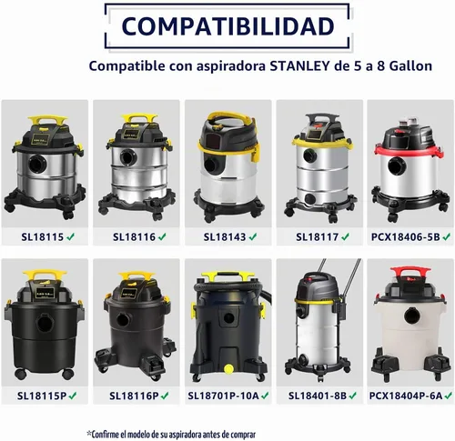 Vista 2 de 19-3100 Shop Vac Bags compatibles con aspiradora Stanley de 5-8 galones